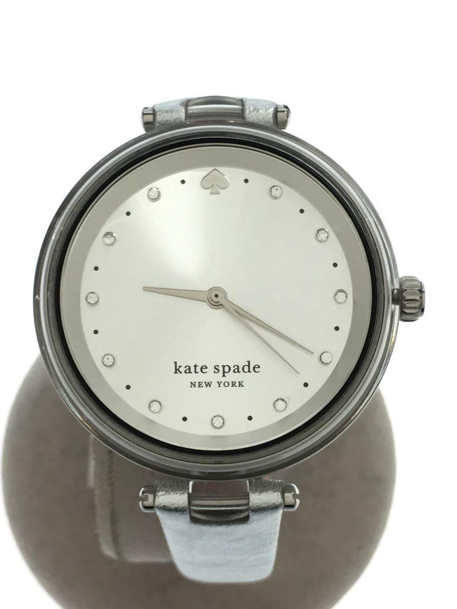 kate spade new york◆クォーツ腕時計/アナログ/レザー/SLV/SLV/KSW1516
