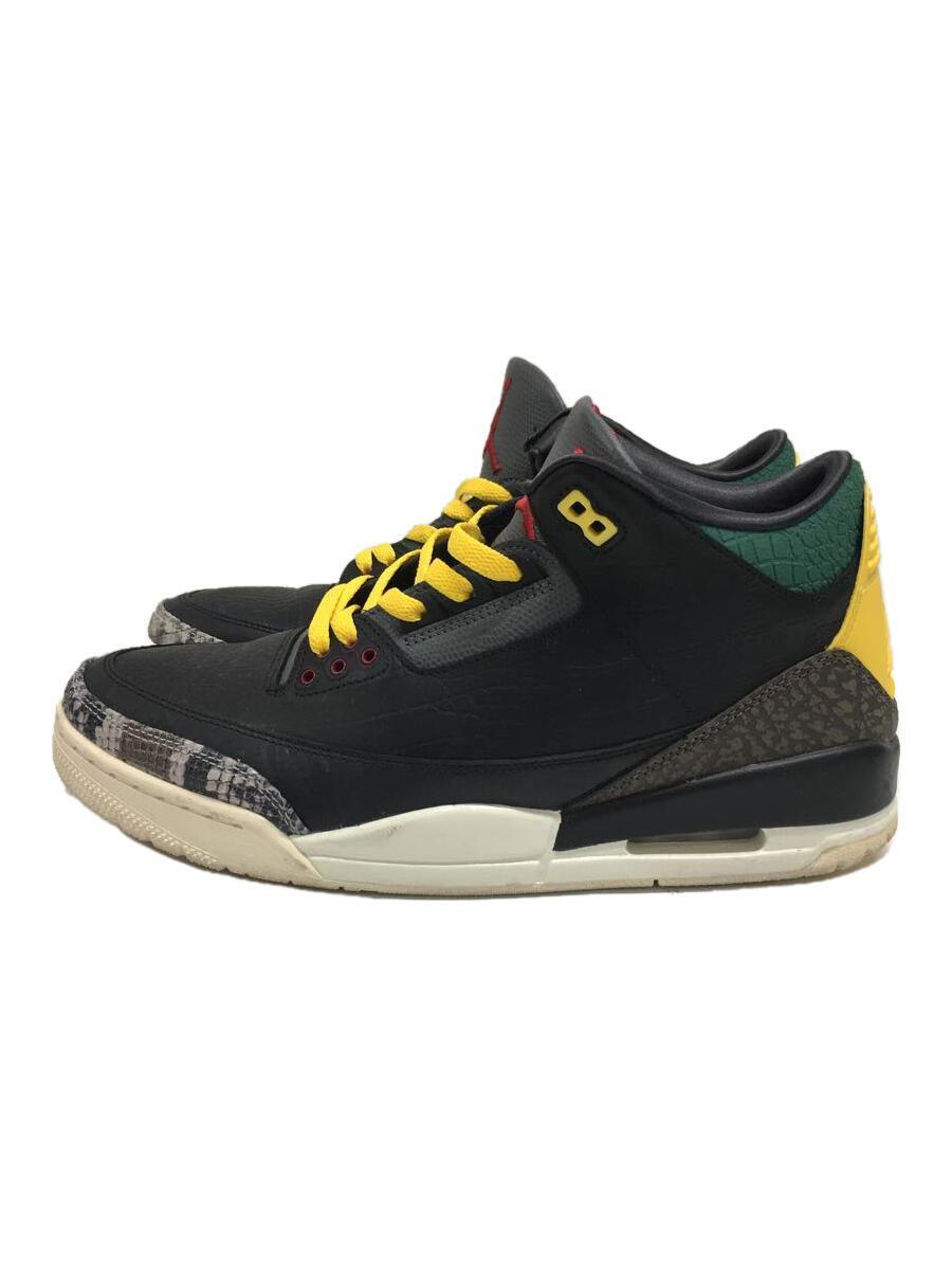 NIKE◆AIR JORDAN 3 RETRO SE/29cm/BLK_画像1