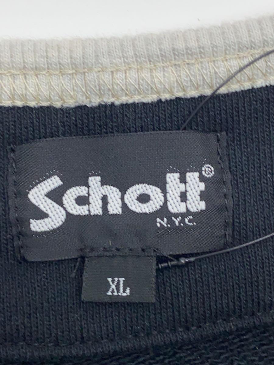 Schott◆スウェット/XL/コットン/BLK