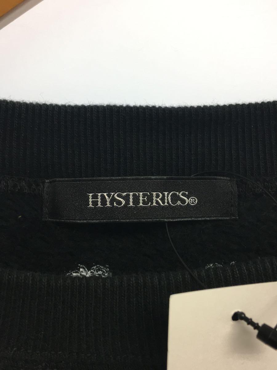 Hysterics◆L.A.M.F./クロップ丈/刺繍プリント/スウェット/FREE/コットン/BLK_画像3