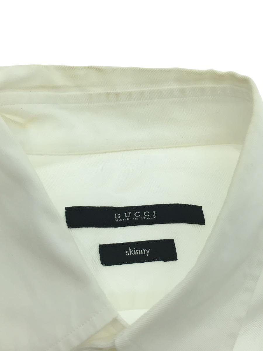 福袋 GUCCI◇長袖シャツ/38/コットン/WHT/無地/304803 Z0868/袖・襟