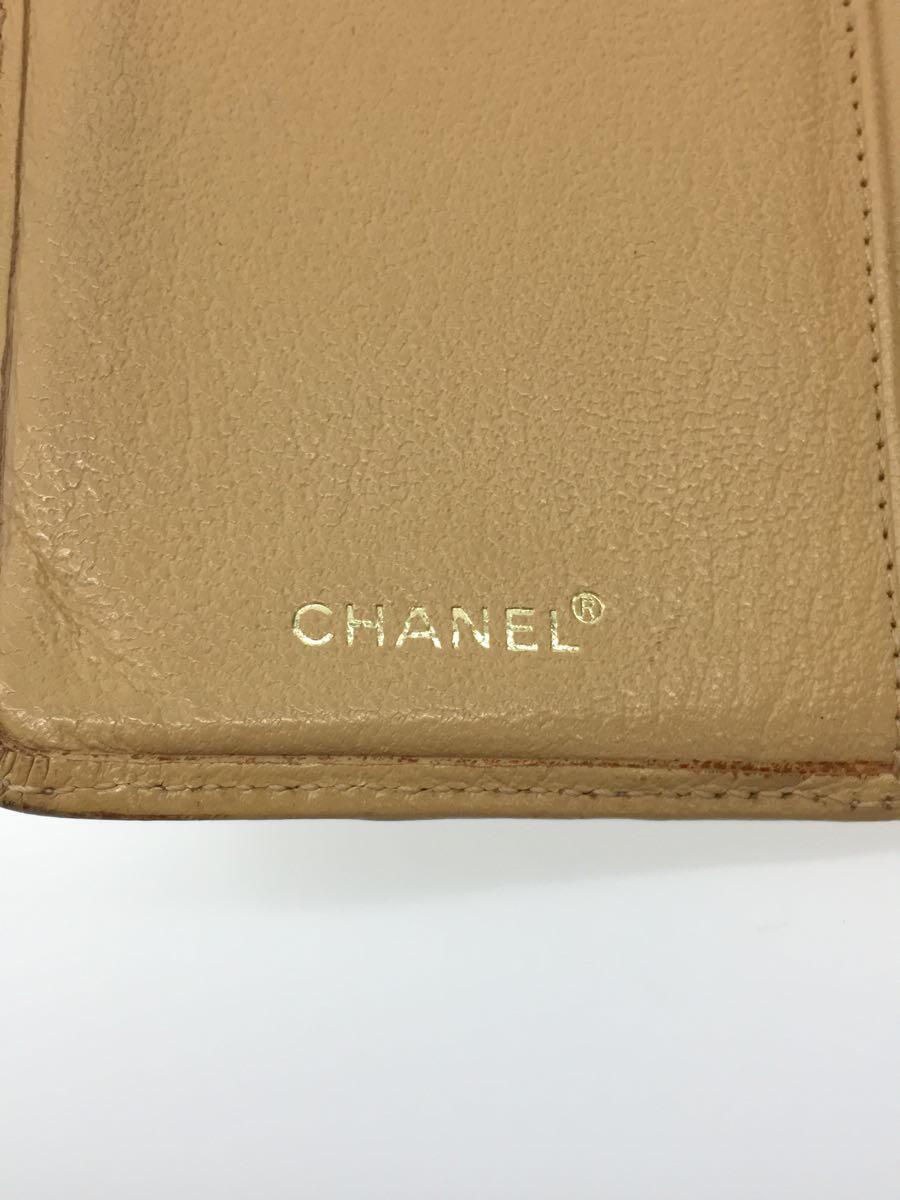 CHANEL◆長財布/レザー/BEG/レディース_画像3