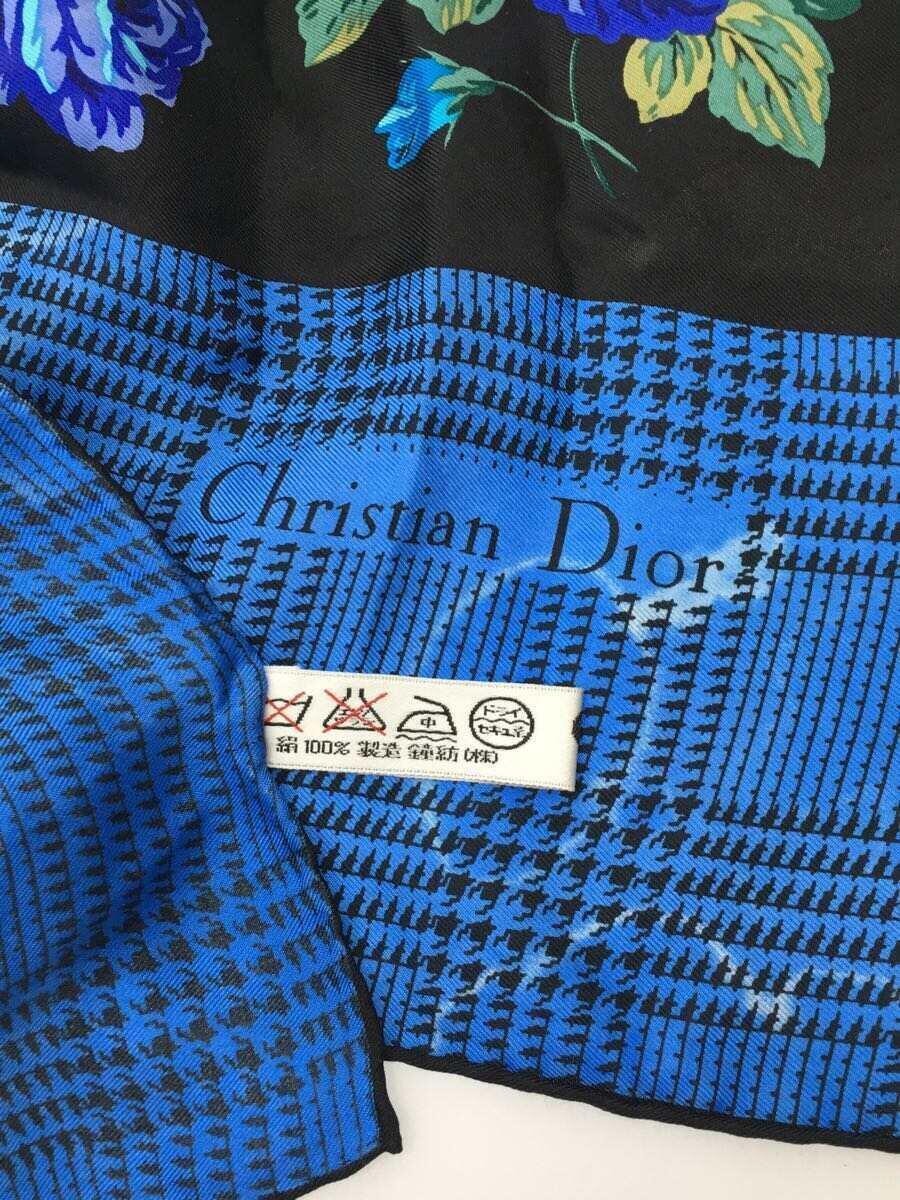 即納】 Christian Dior◇スカーフ/コットン/BLU/花柄/メンズ ストール