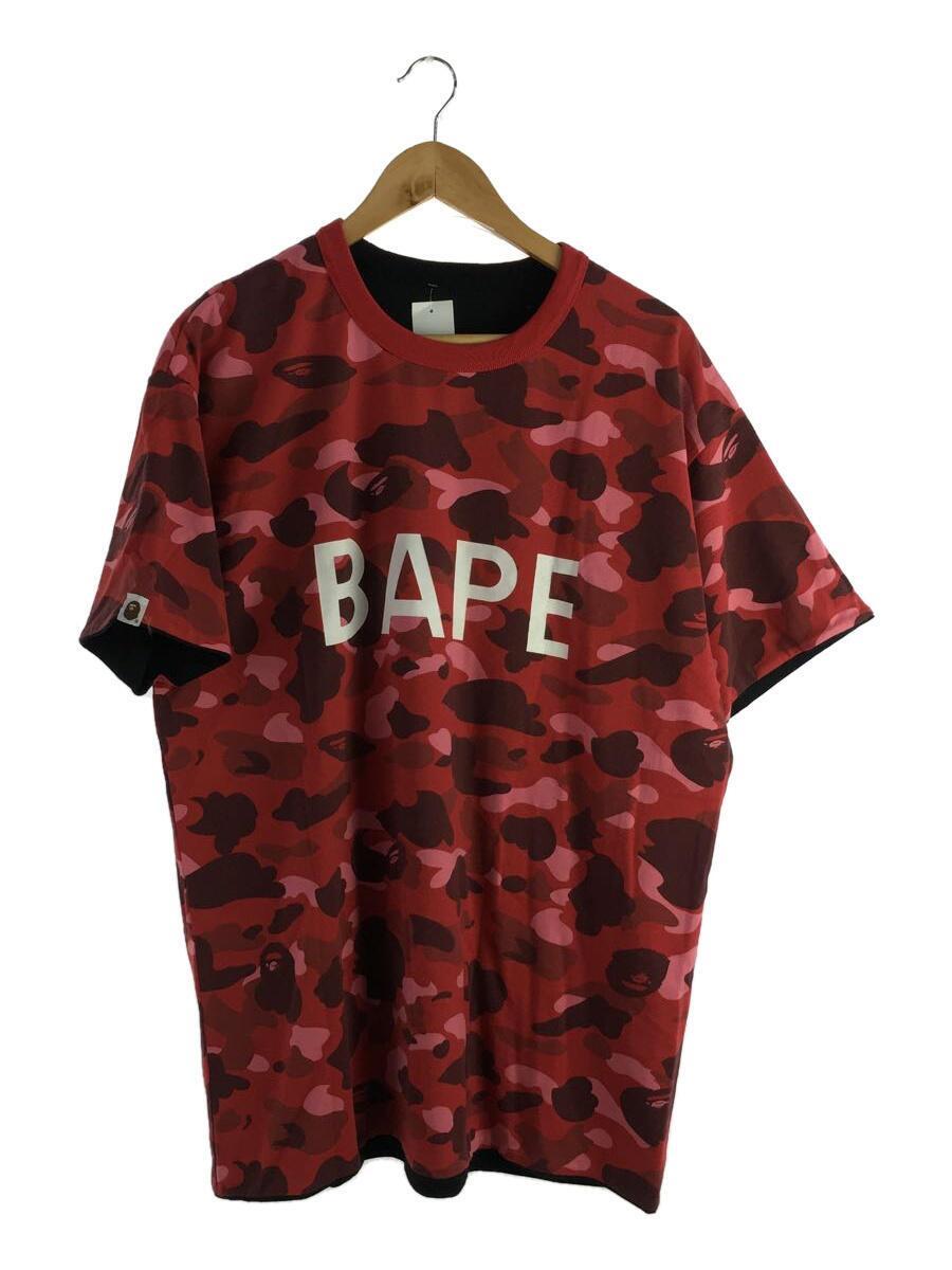 A BATHING APE◆Tシャツ/XL/コットン/RED/カモフラ_画像1