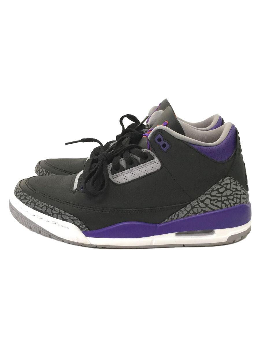 NIKE◆AIR JORDAN 3 RETRO_エアジョーダン 3 レトロ/27.5cm/BLK/ブラック/黒