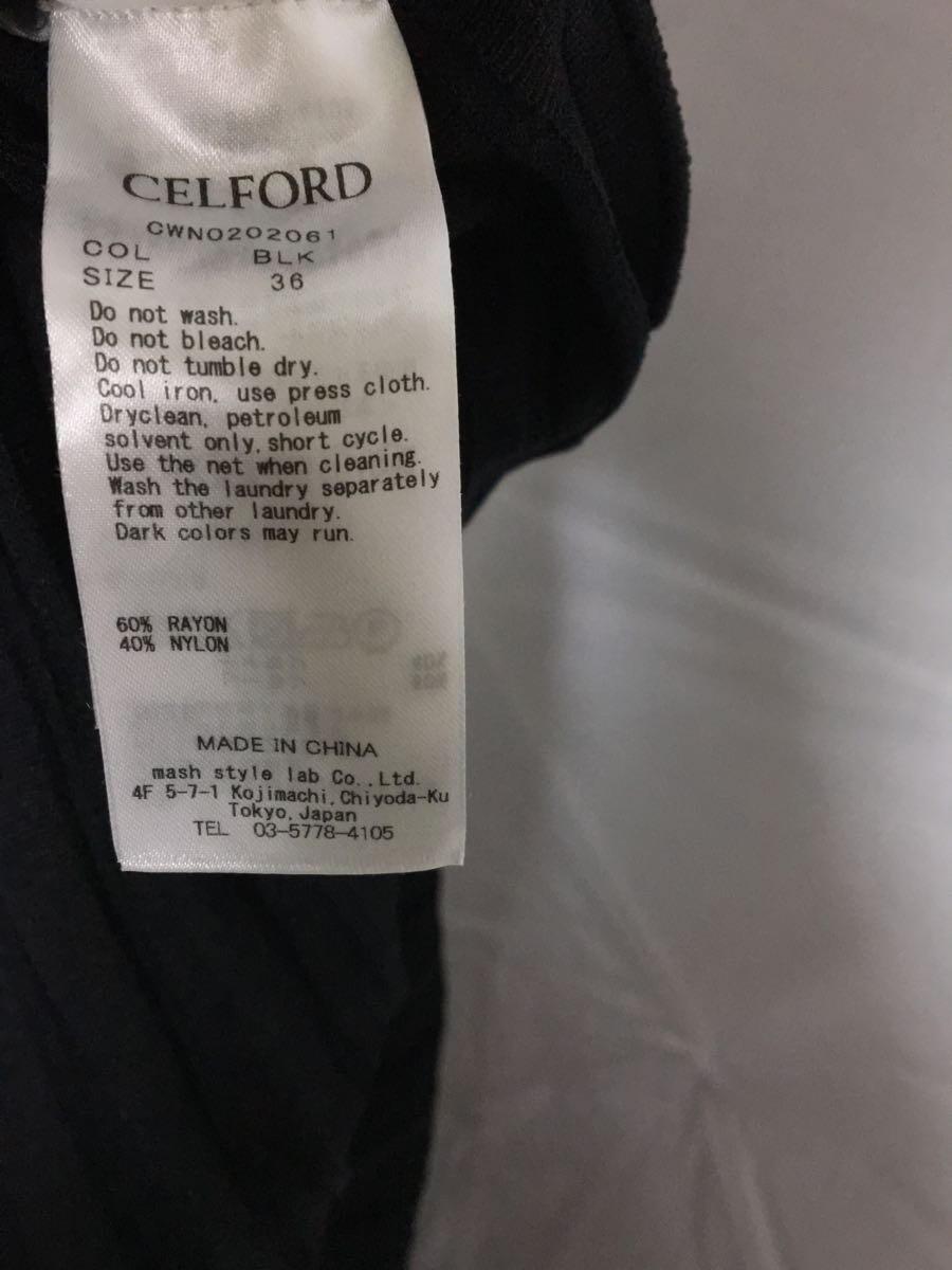 CELFORD◆ノースリーブワンピース/34/レーヨン/BLK/CWNO202061_画像3