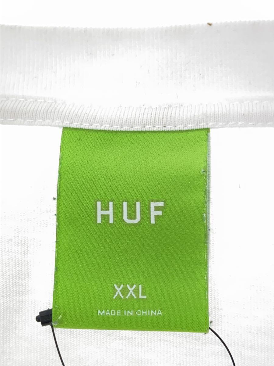 HUF◆プリントTEE/バックプリント/Tシャツ/XXL/シルク/ホワイト/白/無地_画像3