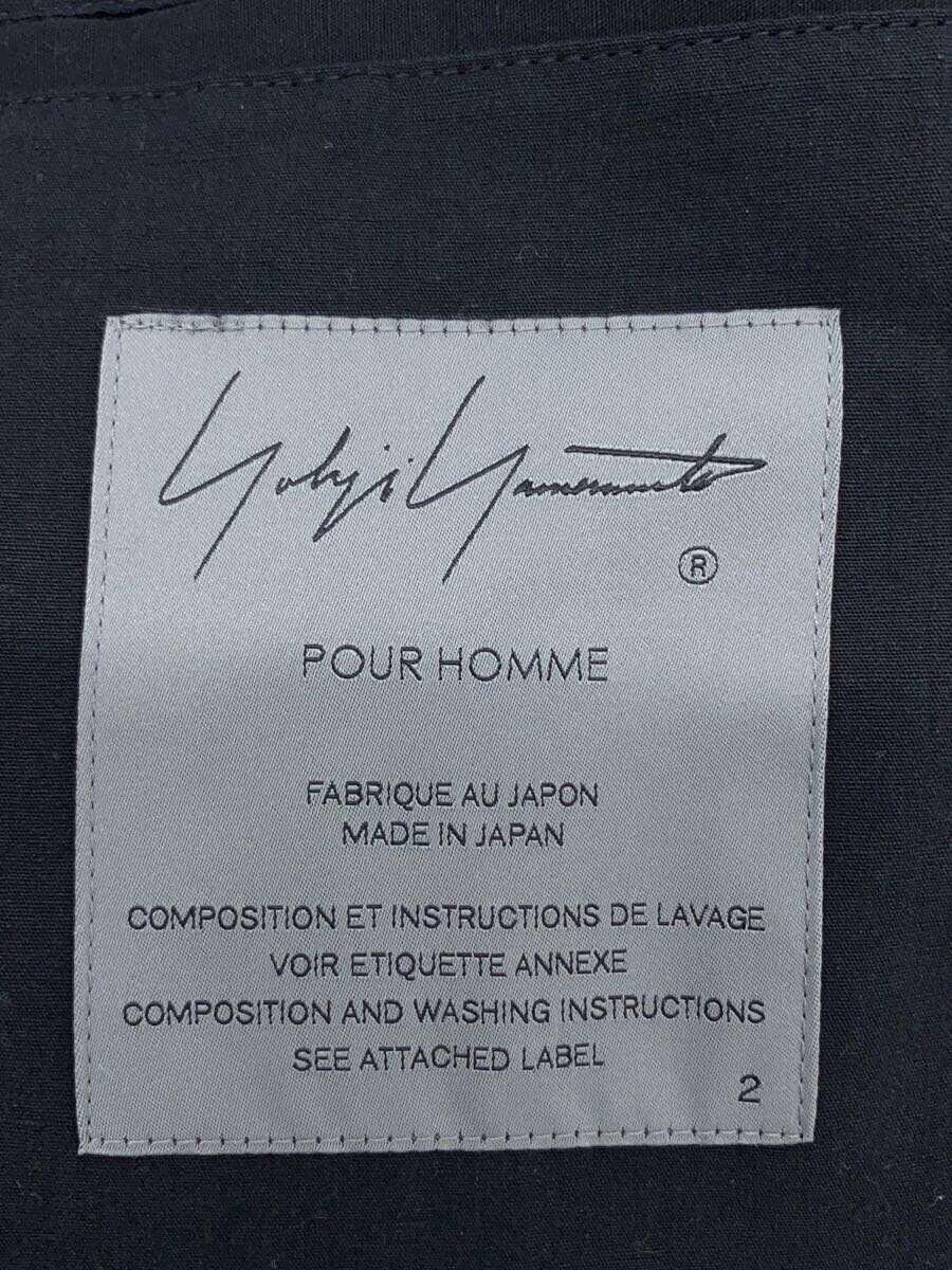 yohji yamamoto POUR HOMME◆ピークド左前ハギ/ジャケット/2/リネン/BLK/HG-J26-806_画像3