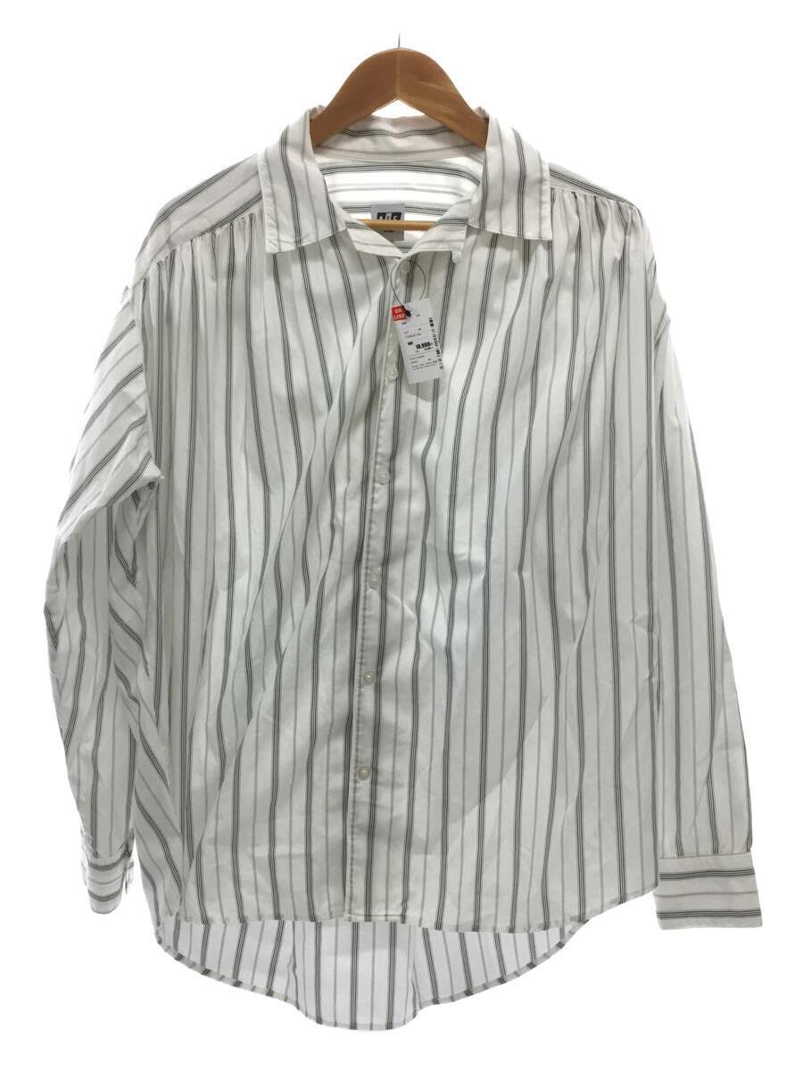 AiE◆Painter Shirt Stripe/長袖シャツ/M/コットン/WHT/ストライプ