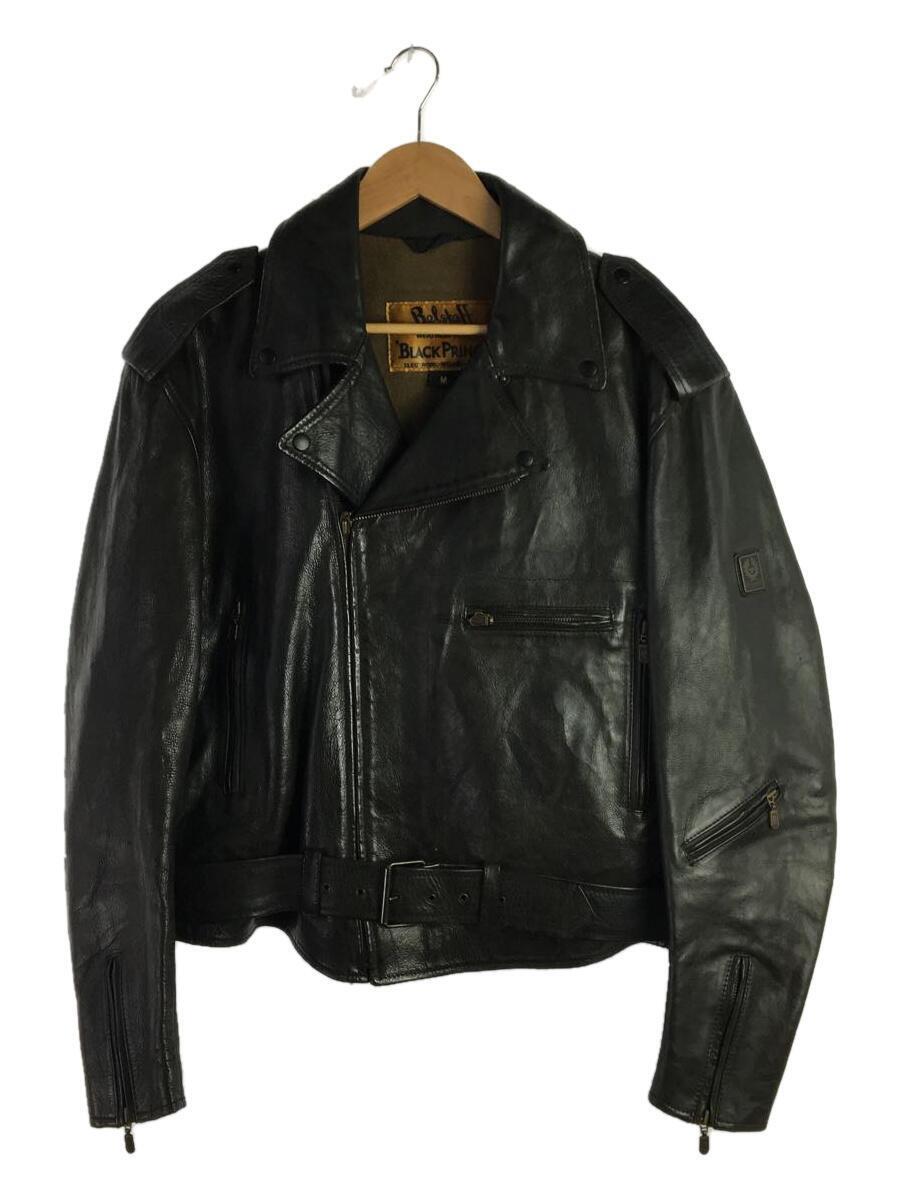 Belstaff◆ダブルライダースジャケット/BLACK PRINCE/M/牛革/BLK_画像1