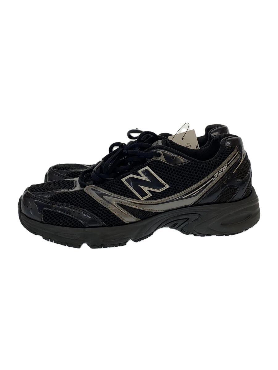 NEW BALANCE◆ローカットスニーカー/25.5cm/ブラック/黒/使用感有/MR328BK_画像1