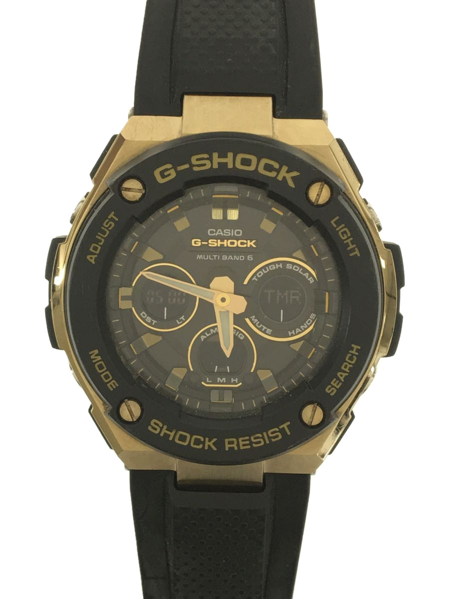 CASIO◆ソーラー腕時計・G-SHOCK/デジアナ/ブラック/黒/ゴールド/金/GST-W300G-1A9J_画像1