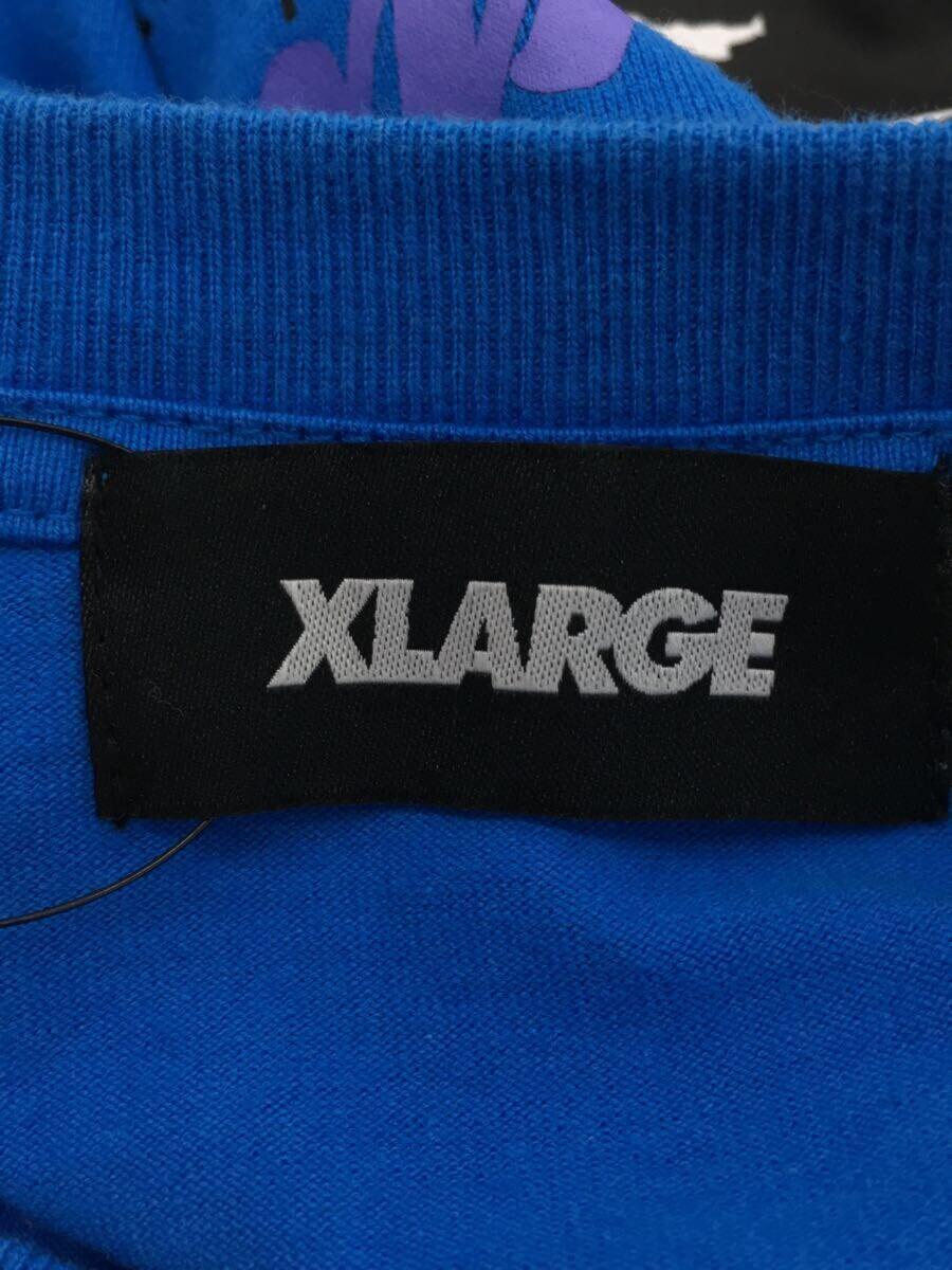 X-LARGE◆Tシャツ/M/コットン/BLU/無地_画像3