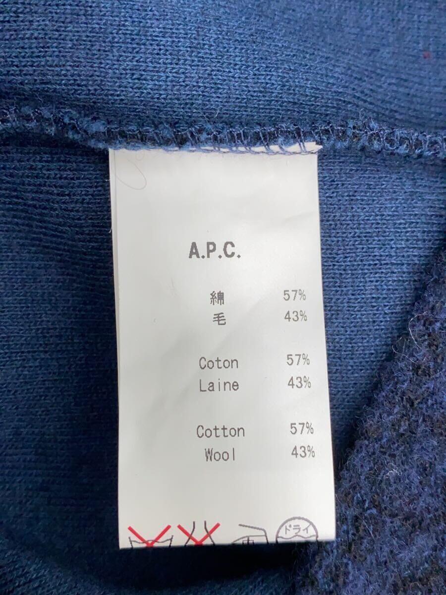 A.P.C.◆セーター(薄手)/XS/コットン/ネイビー/総柄_画像4