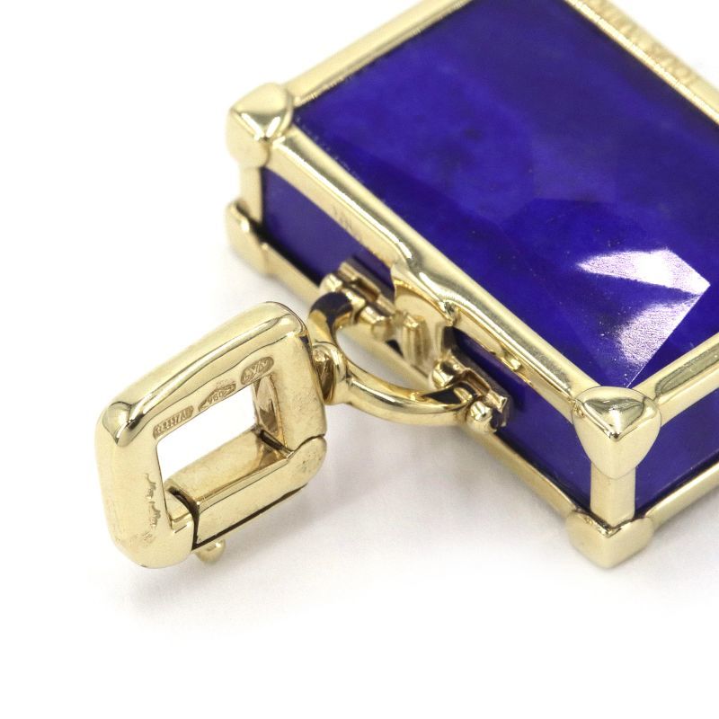  Louis Vuitton trunk charm K18YG lapis lazuli new goods finishing settled yellow gold lapis blue lapis lazuli bag trunk used free shipping 