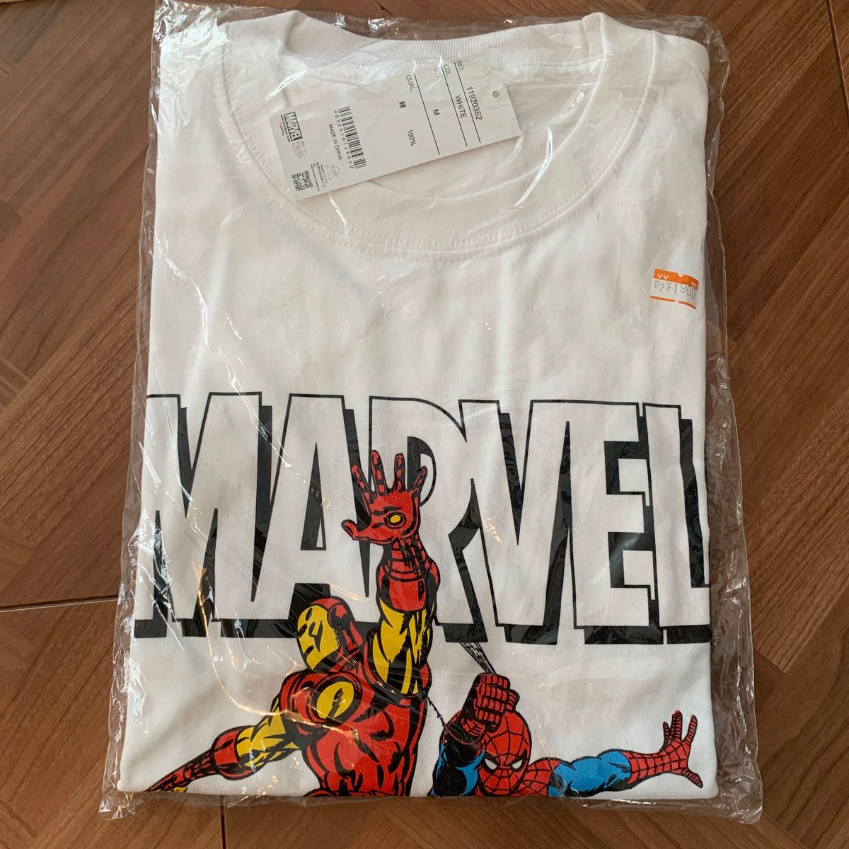 marvel スパイダーマン　アイアンマン　コミック柄　半袖Tシャツ