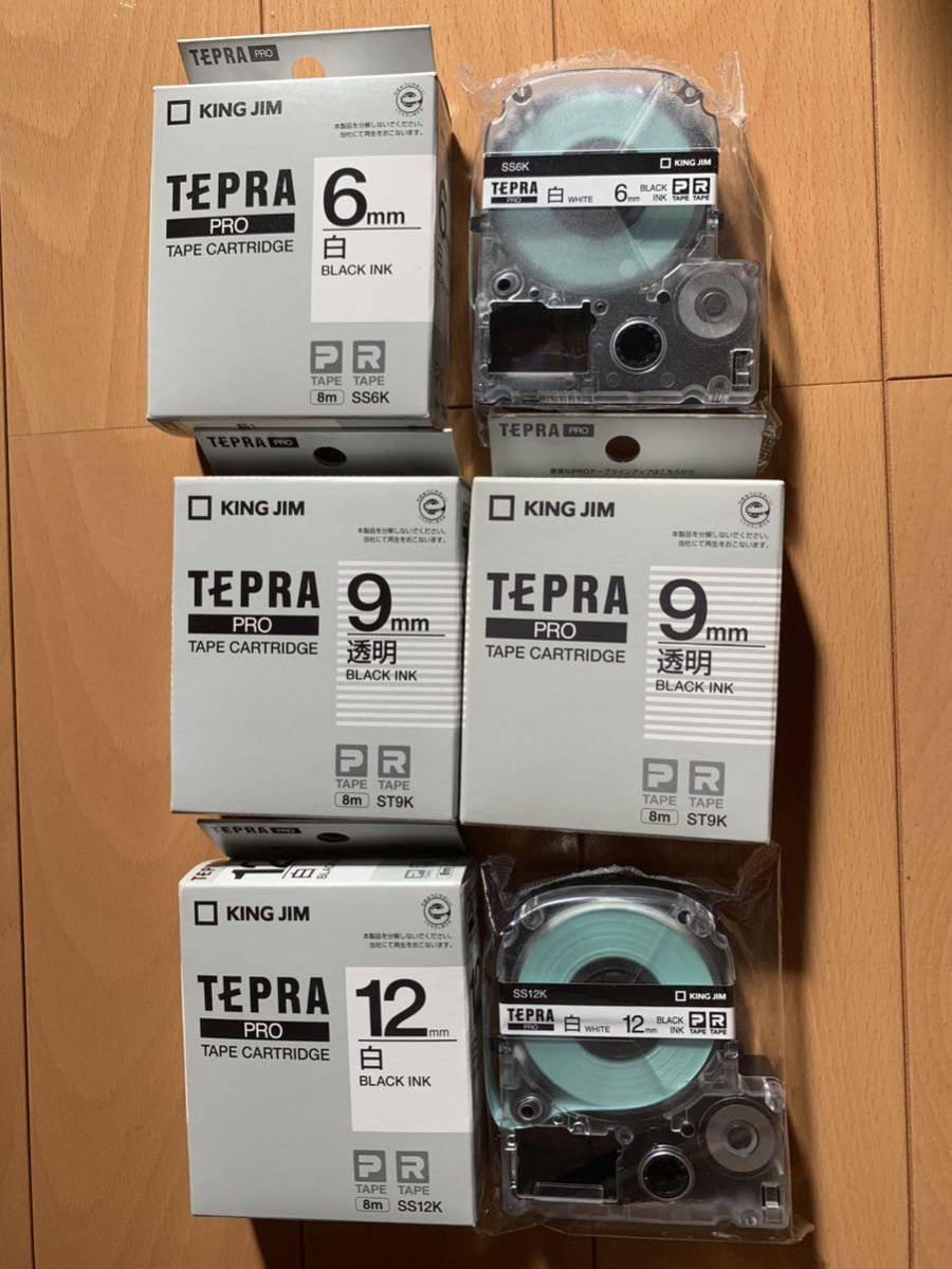 ★TEPRA 純正品★ テプラPRO テープカートリッジ 6パック(幅6mm:SS6K )(幅9mm:ST9K)(幅12mm:SS12K) 各2パック_画像1