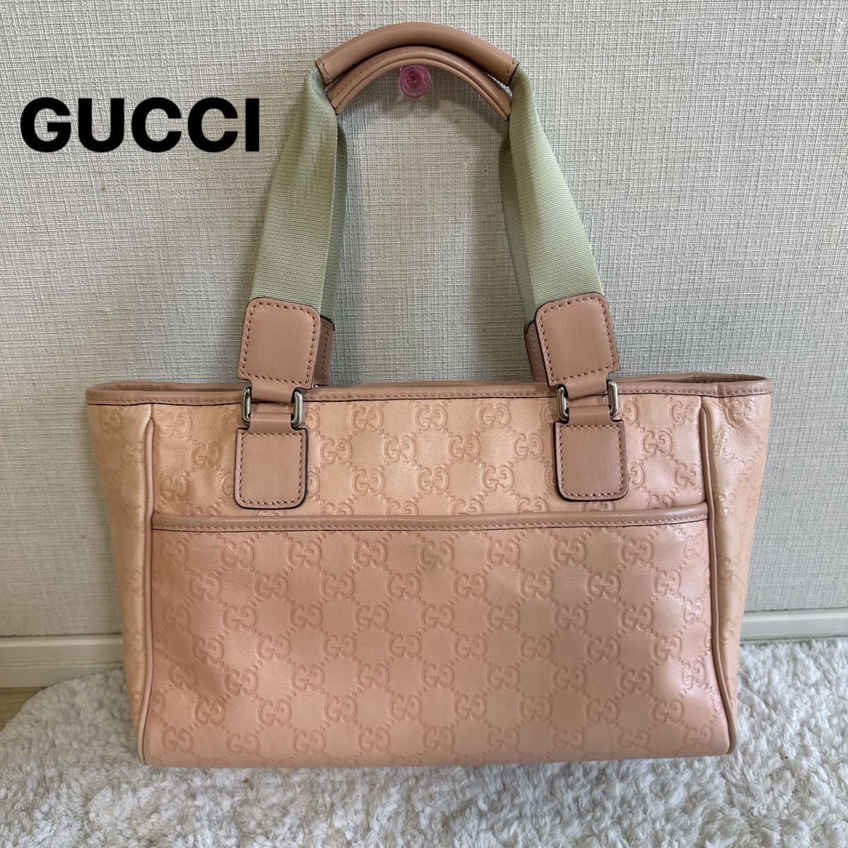 GUCCI グッチ シマ GG ハンドバッグ トートバッグ レザー 