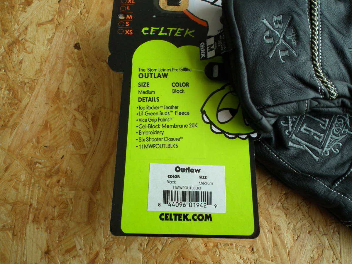 CELTEK(セルテック) OUTLAW レザーグローブ Mサイズ ブラック Bjorn Leines Pro Model_画像3