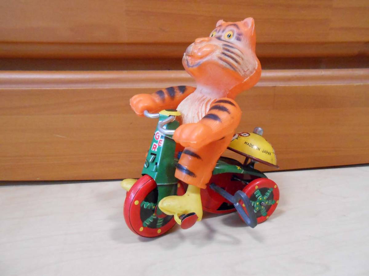 タイガーが乗る ゼンマイ ブリキの三輪車 マルクス玩具　MARX TOYS 動作品 良好品