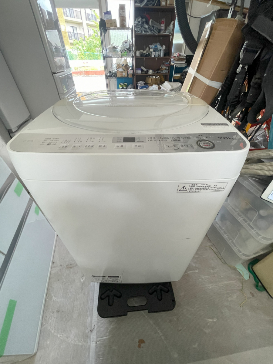 Yahoo!オークション - SHARP 全自動電気洗濯機 ES-GE7B-W 2018...