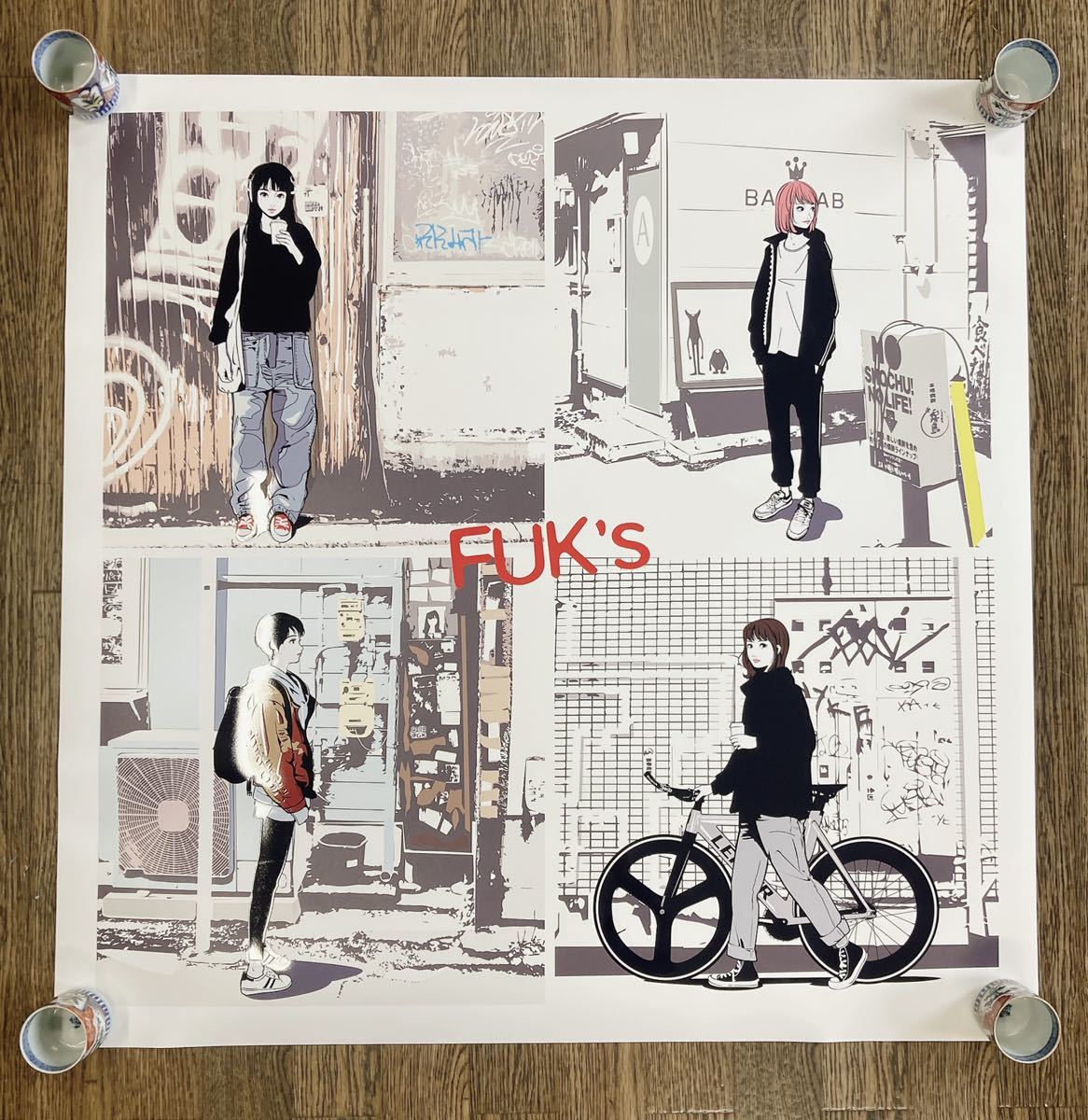 T-1 Backsideworks ポスター FUK’s Limited Poster バックサイドワークス 正方形 特殊印刷_画像1