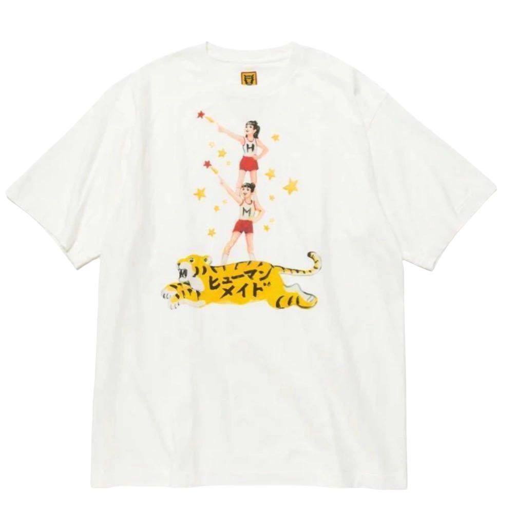 激安 正規品 希少 美品 トラ Tシャツ ホワイト Mサイズ ヒューマン