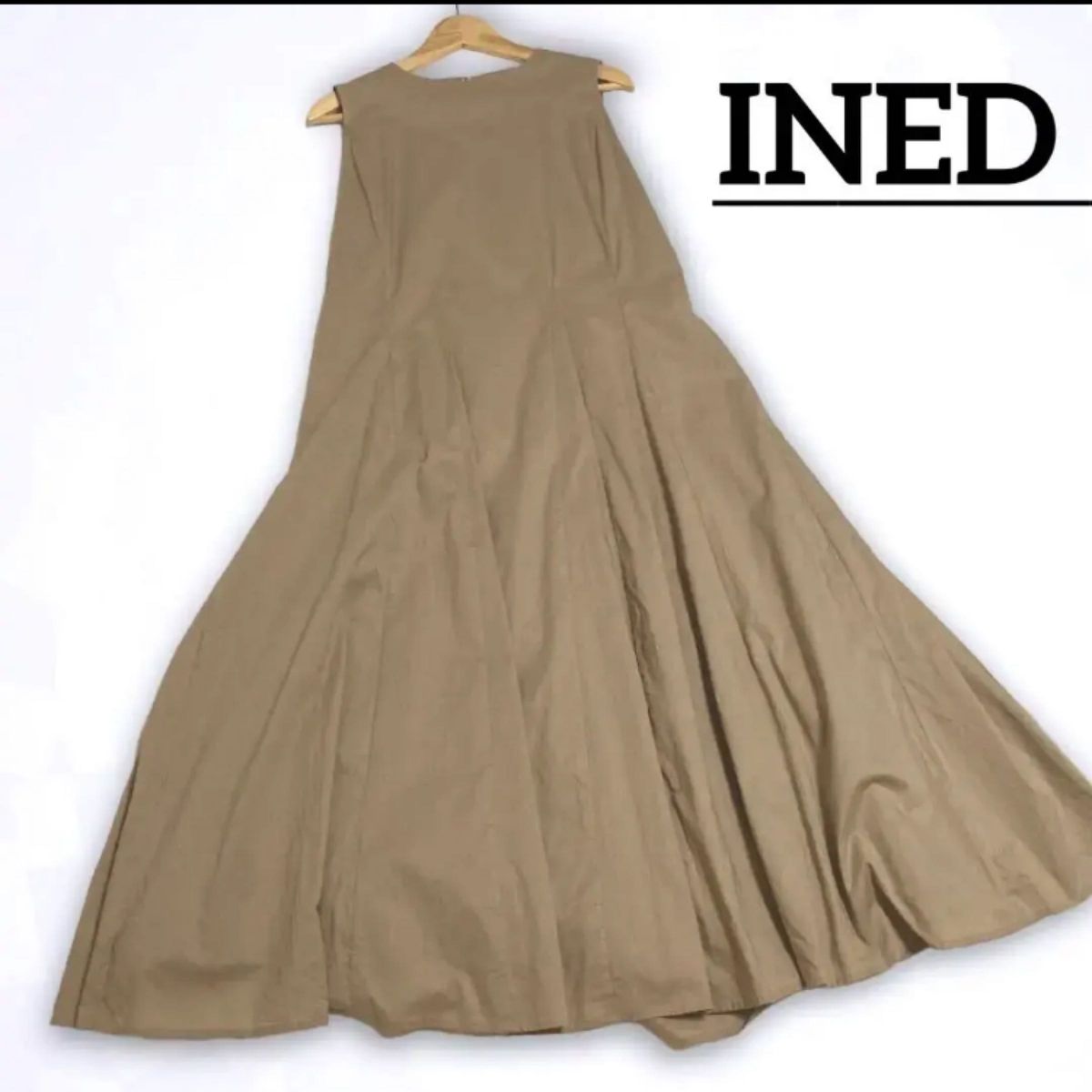 美品 INED コットンボイルフレアワンピース 定価¥29 920 ロング