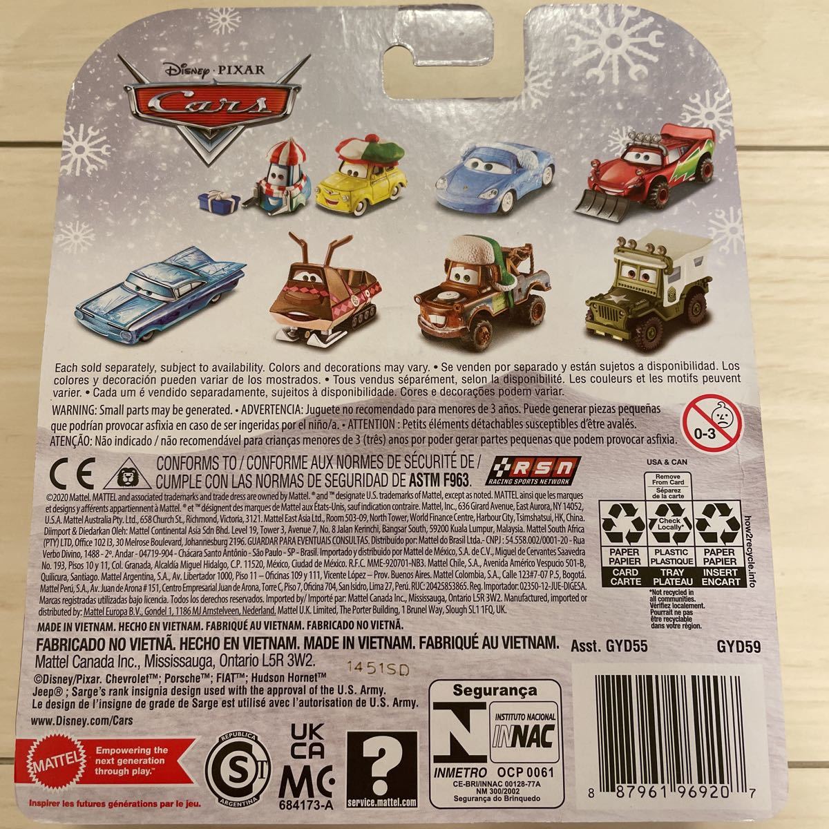 マテル カーズ　WINTERTIME ドック　ハドソン ウィンタータイムシリーズ　DOC HUDOSON ミニカー キャラクターカー　CARS MATTEL クリスマス_画像2