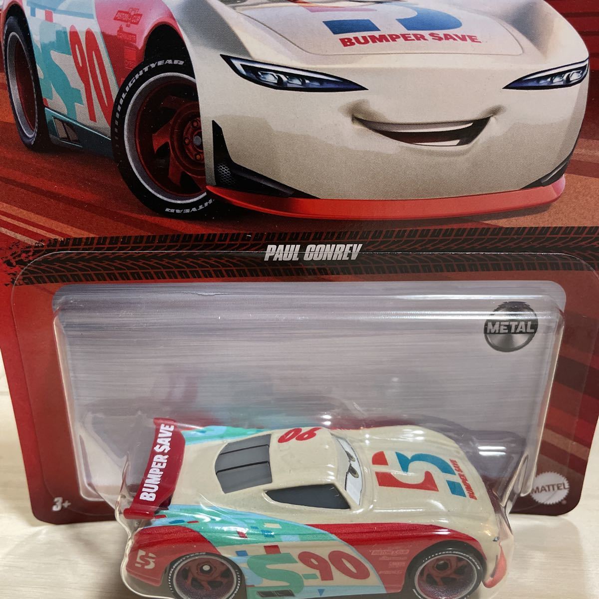 マテル カーズ ポール コンレブ MATTEL CARS PAUL CONREV 次世代レーサー 90 バンパーセーブ ミニカー キャラクターカー_画像3