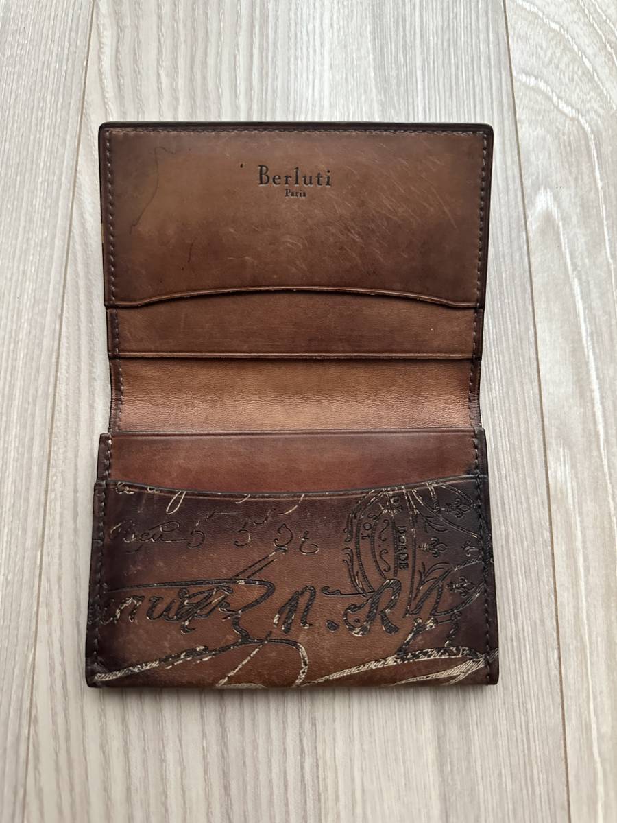 定価9万円 Berluti IMBUIA Scritto Leather Card Holder ベルルッティ インブイア カードホルダー 名刺入れ  ダブルスタンプ