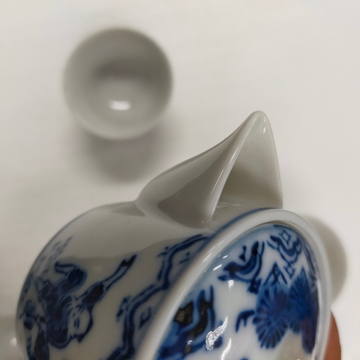 九谷焼 有田焼 栄山作 鳥文 染付 茶器 美品 _画像7