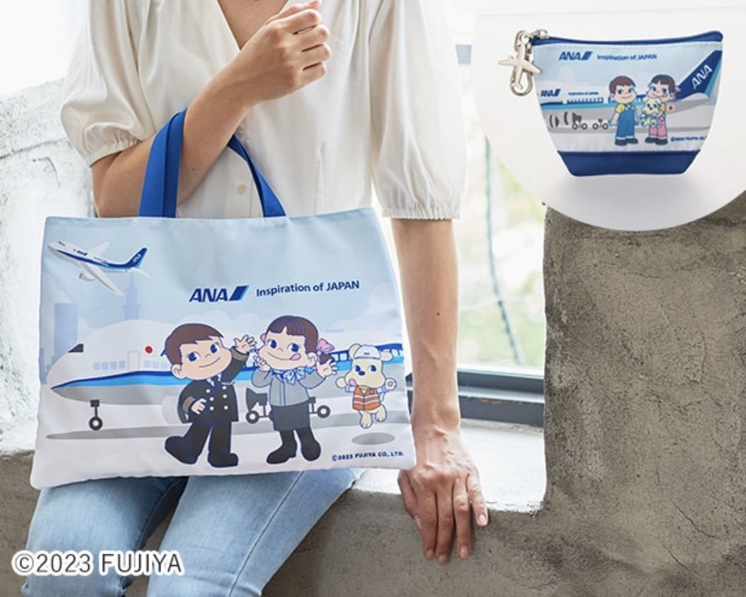 【PEKO for ANA】機内販売限定 トートバッグ ミニポーチ ペコちゃん☆新品