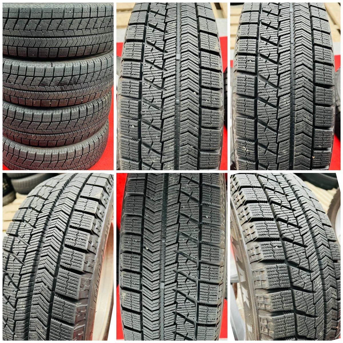 バリ溝。HONDAホンダ ゼスト 純正 14インチ×4.5J＋45 PCD100/4穴 BRIDGESTONE 165/65R14 スタッドレス 4本。ライフ N-BOX N-WGN N-ONE等。_画像6