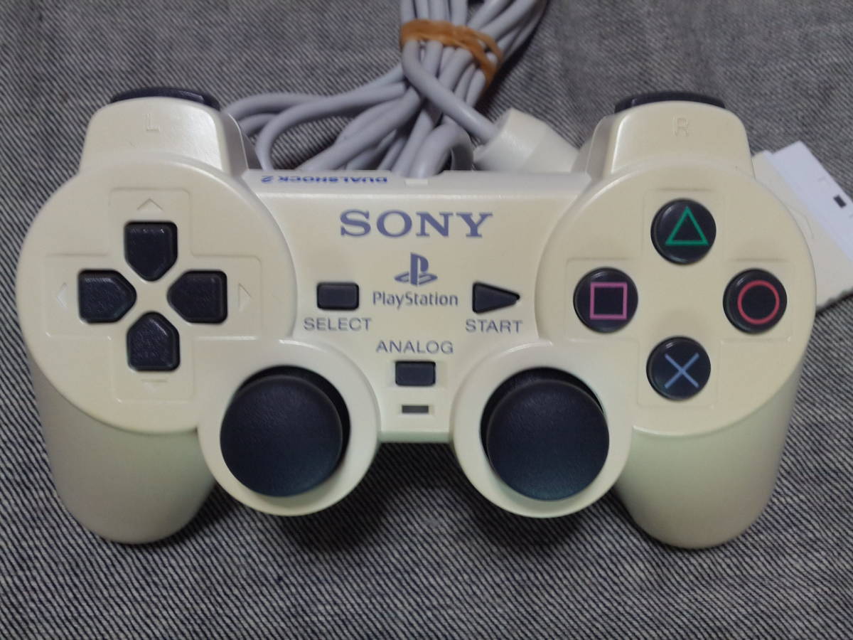 playstation２ SONY 純正 デュアルショック 2 コントローラー SCPH-10010 ホワイト 日焼けの画像2