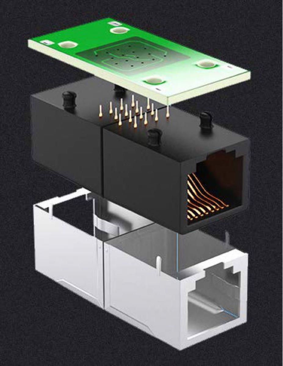 大特価★【未使用】waves RJ45 有線 LAN 延長 コネクタ アダプタ 金属シールド 白