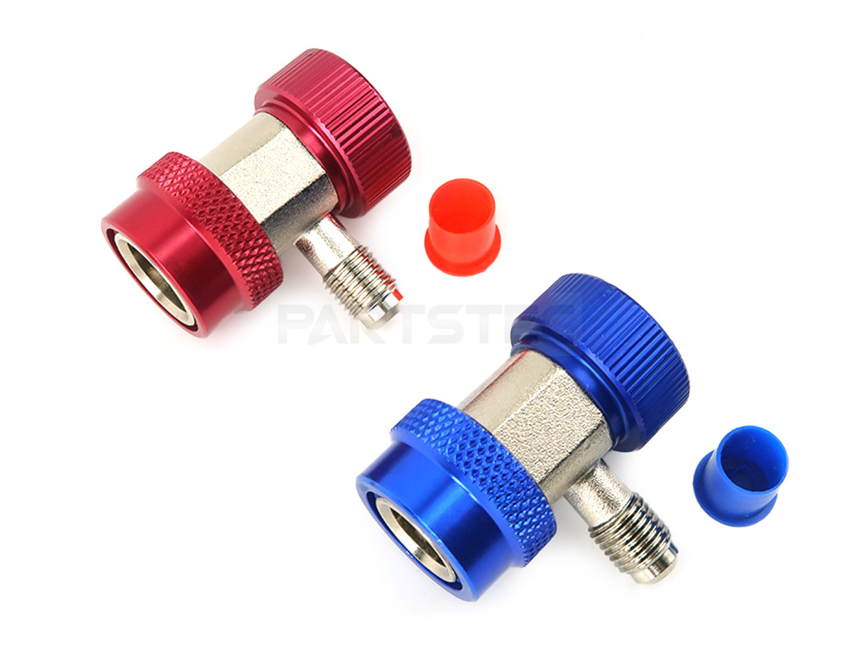 R134a for manifold gauge Quick coupler low pressure height pressure 2 piece set opening and closing valve(bulb) attaching air conditioner gas Charge one touch coupler /146-159