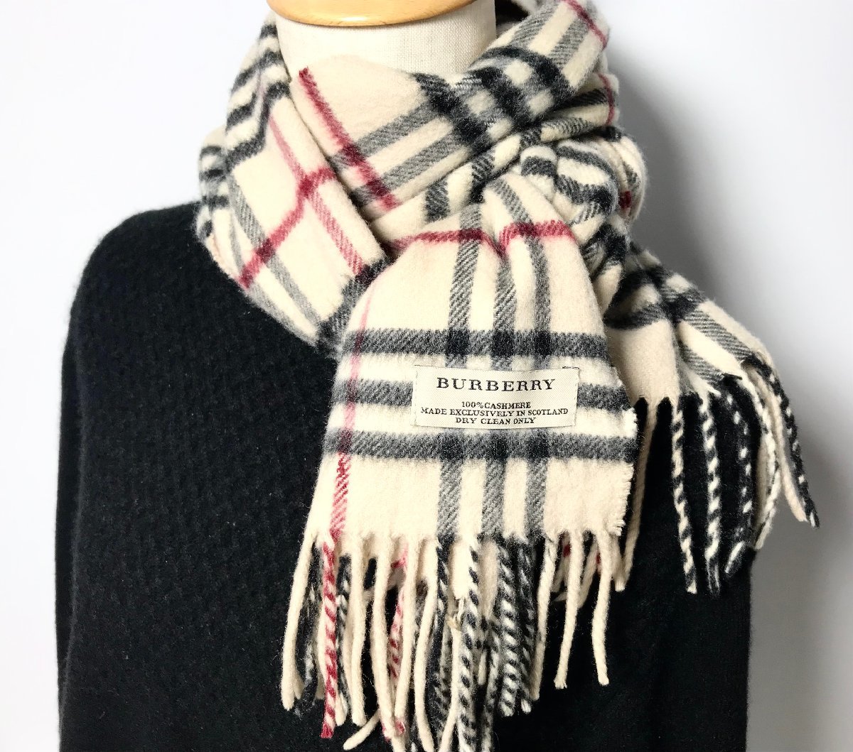 BURBERRY バーバリー カシミヤ 100% マフラー ストール-