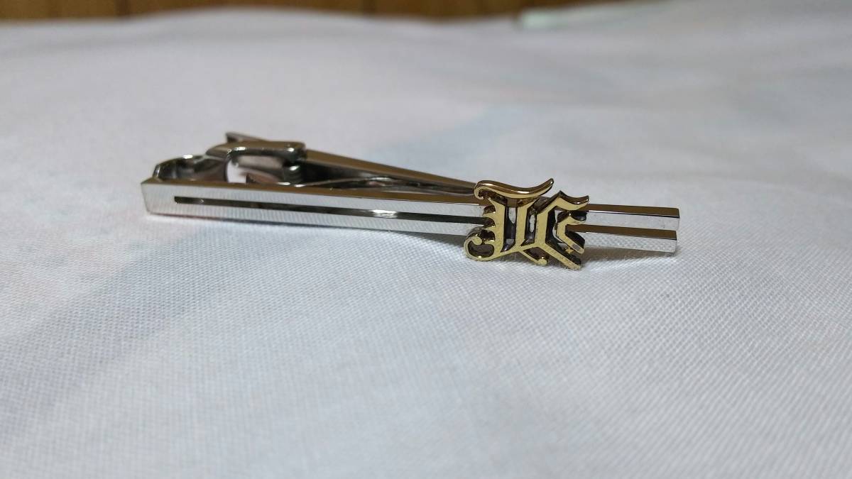  стандартный редкость! WAKOwako- Vintage готический Logo знак галстук булавка античный Old булавка для галстука Gold × хром серебряный Thai балка 