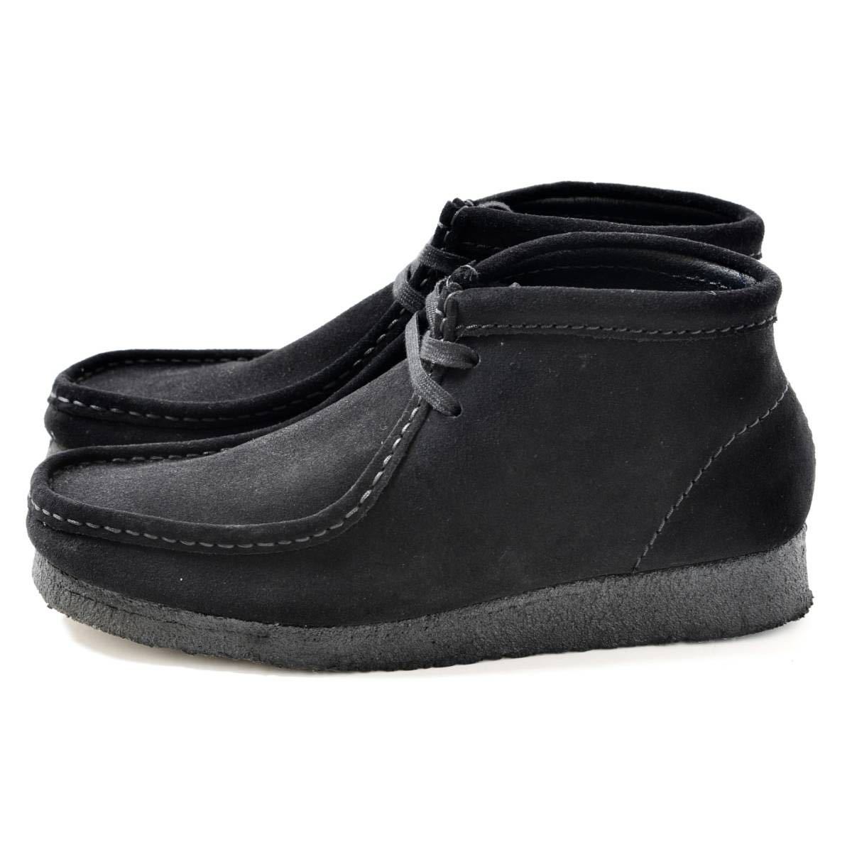 【美品】クラークス ワラビー ブーツ ハイカット スエード 黒 ブラック UK6 Clarks wallabee boot