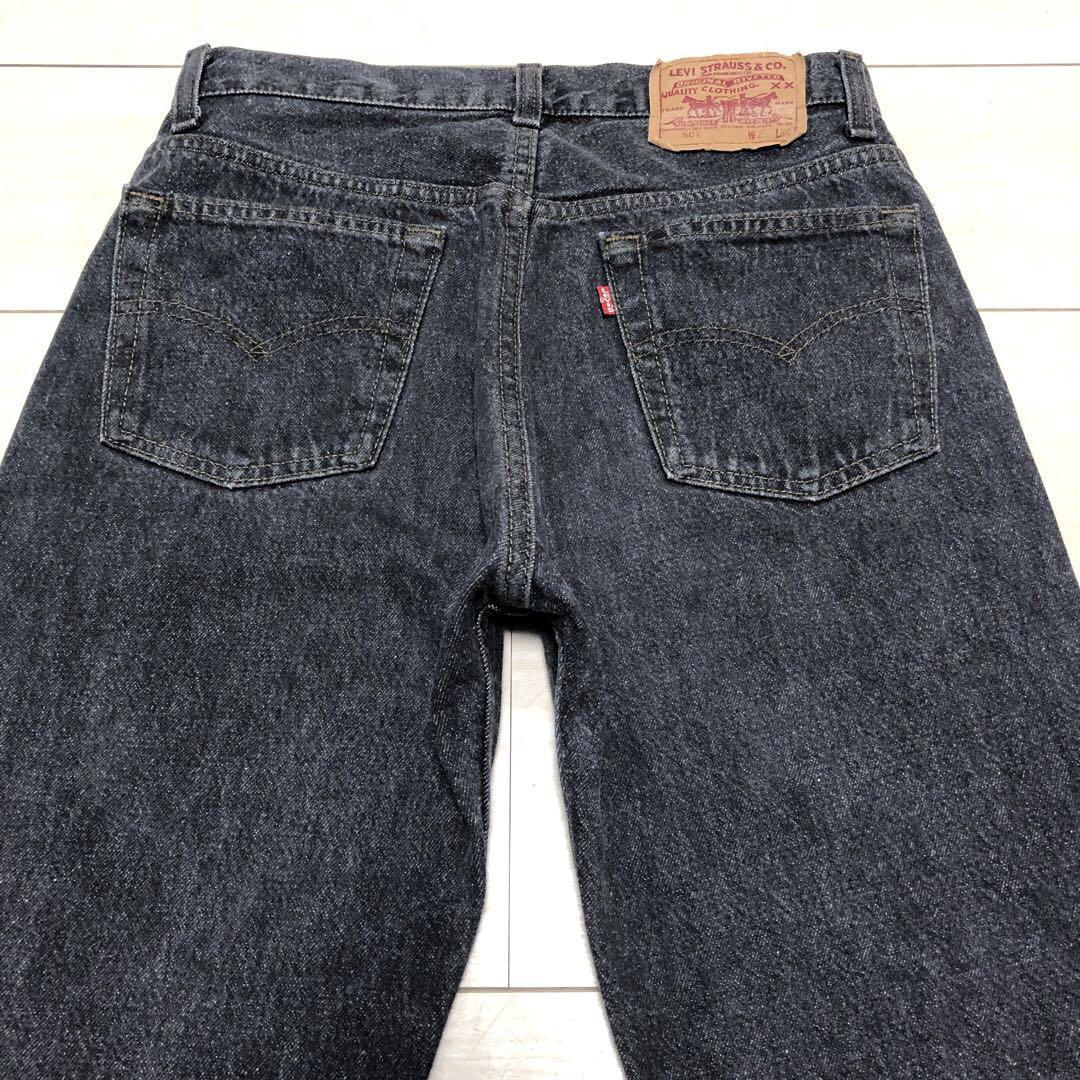 先染め 90s USA製 W29 リーバイス 501-5958 黒 ブラック ジーンズ オールド ビンテージ ジーパン デニム パンツ アメリカ US 古着 90年代