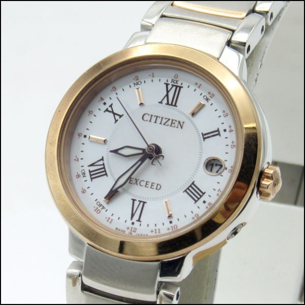 TS シチズン/CITIZEN レディース腕時計 エクシード/EXCEED ハッピーフライト 電波ソーラー ES9324-51W デイト付き_画像1