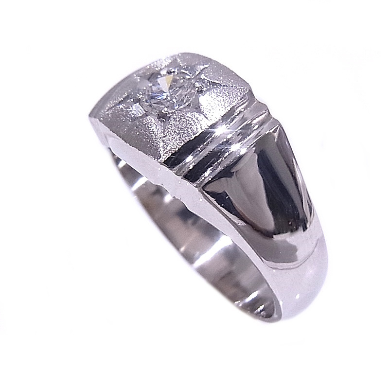 Pt900　プラチナ　指輪　印台 ノーブランド　リング　ダイヤ　0.26ct 【中古】【程度A】【美品】