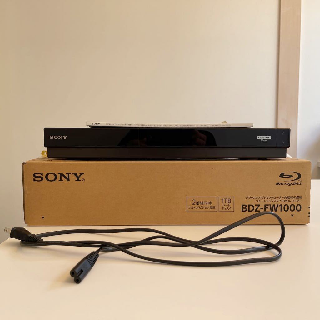 新発売】 SONY ブルーレイレコーダー BDZ-FW1000 ソニー