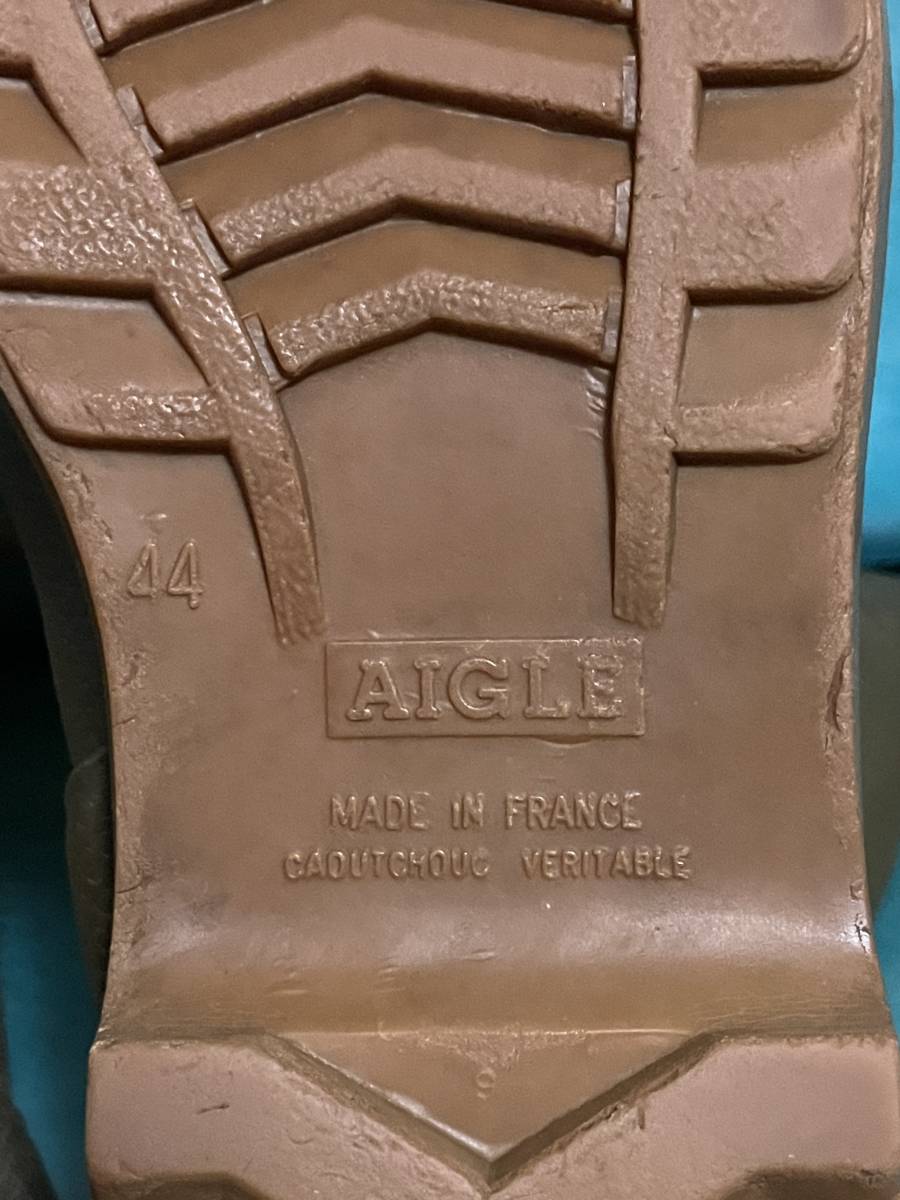 ビンテージ フランス製 AIGLE エーグル 長靴 レインブーツ 44 27-27.5cm ラバーブーツ 天然ゴム アウトドア キャンプ _画像7