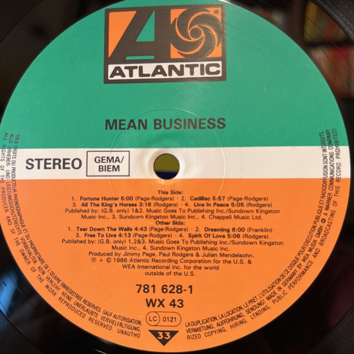 [LP] THE FIRM / MEAN BUSINESS (JIMMY PAGE, PAUL RODGERS)_画像3