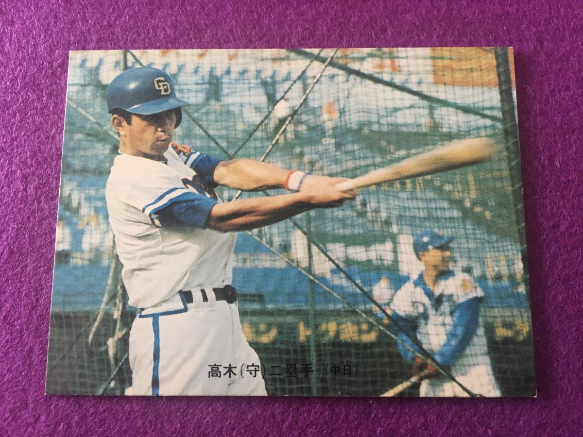 カルビー プロ野球カード 73年 旗版 No.213 中日ドラゴンズ 高木守道