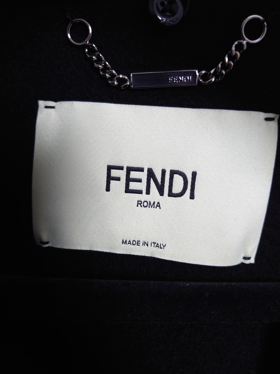 Fendi ミンクファー カシミヤコート ブラック 黒_画像8