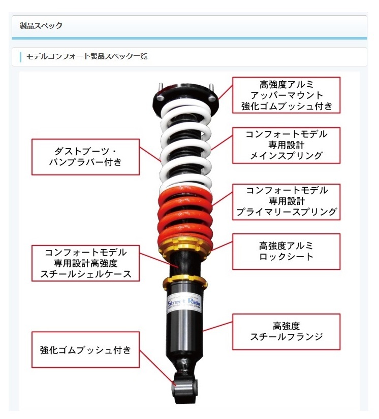 ★RG ストリートライド アルトワークス HA11S/HA21S (1型・2型) FF 車高調 K2 MODEL COMFORT(減衰固定)　_画像2