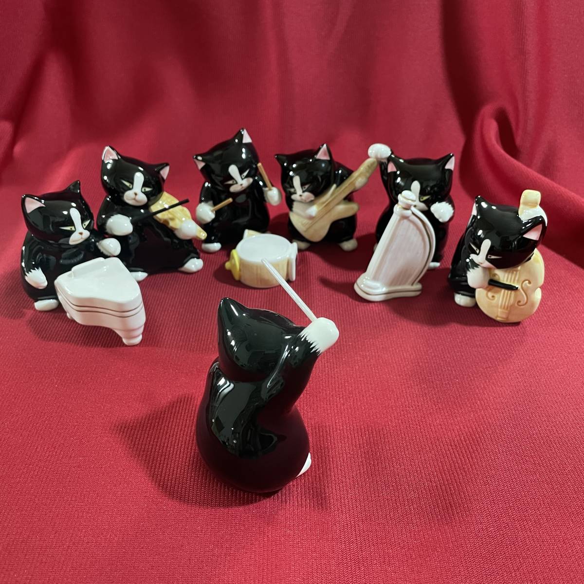 代購代標第一品牌-樂淘letao-送料込★SEVEN CORPORATION 猫 黒猫 楽団 陶器 7体セット★洋風 陶器 置物★セブンコーポレーション★黒猫楽団 代購代標第一品牌-樂淘letao-送料込★SEVEN CORPORATION 猫 黒猫 楽団 陶器 7体セット★洋風 陶器 置物★セブンコーポレーション★黒猫楽団